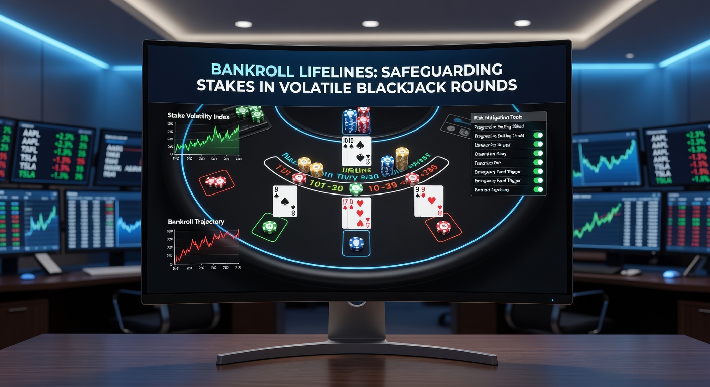 Tabelle mit Bankroll-Beispielen: Kurven zeigen stabile vs. volatile Management-Strategien in einer typischen Blackjack-Nacht