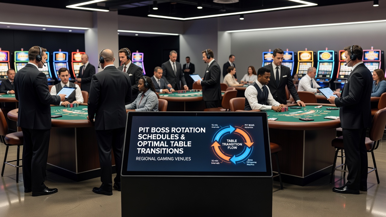 Diagramm zeigt Pit-Boss-Rotationspläne und Tischübergänge in regionalen Casinos