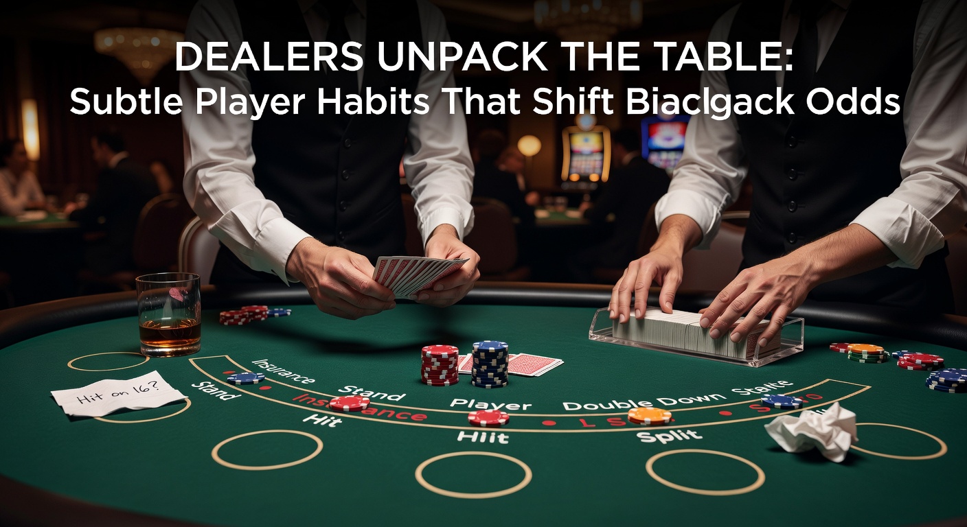 Ein Blackjack-Tisch mit Croupier und Spielern, beleuchtet von oben, zeigt Chips und Karten in Aktion