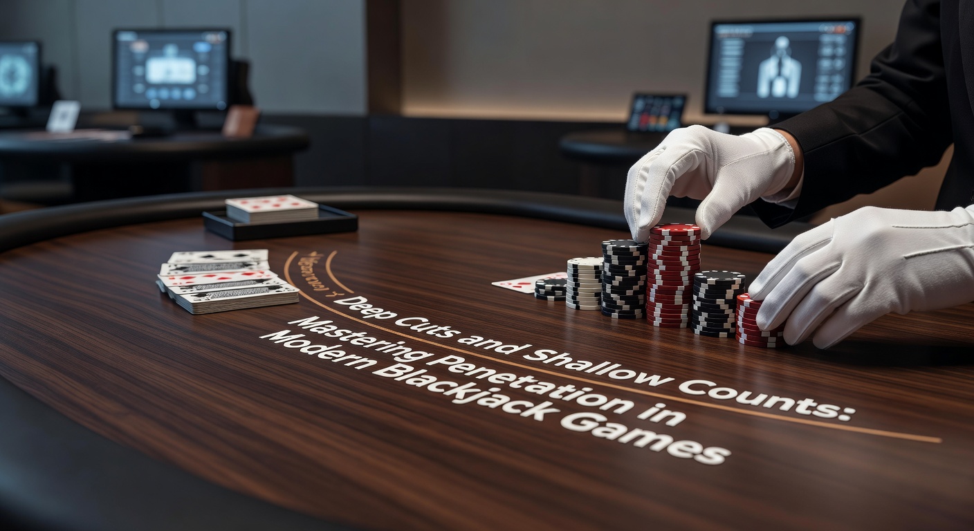 Grafik mit Penetration-Prozentsätzen und dazugehörigen House-Edge-Werten in einem Blackjack-Shoe