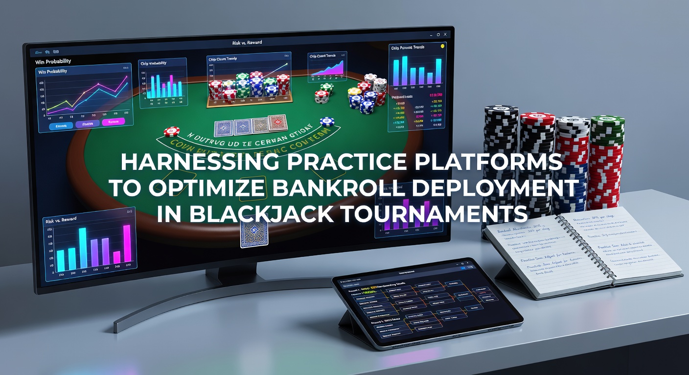 Simulator-Oberfläche zeigt Bankroll-Optimierung in einem Blackjack-Turnier