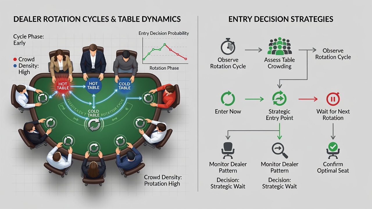 Analyse von Rotationsmustern und Eintrittsstrategien an Blackjack-Tischen