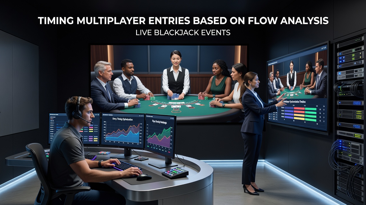 Multiplayer-Blackjack-Tisch mit Fokus auf Fluss und Einstiegszeitpunkte